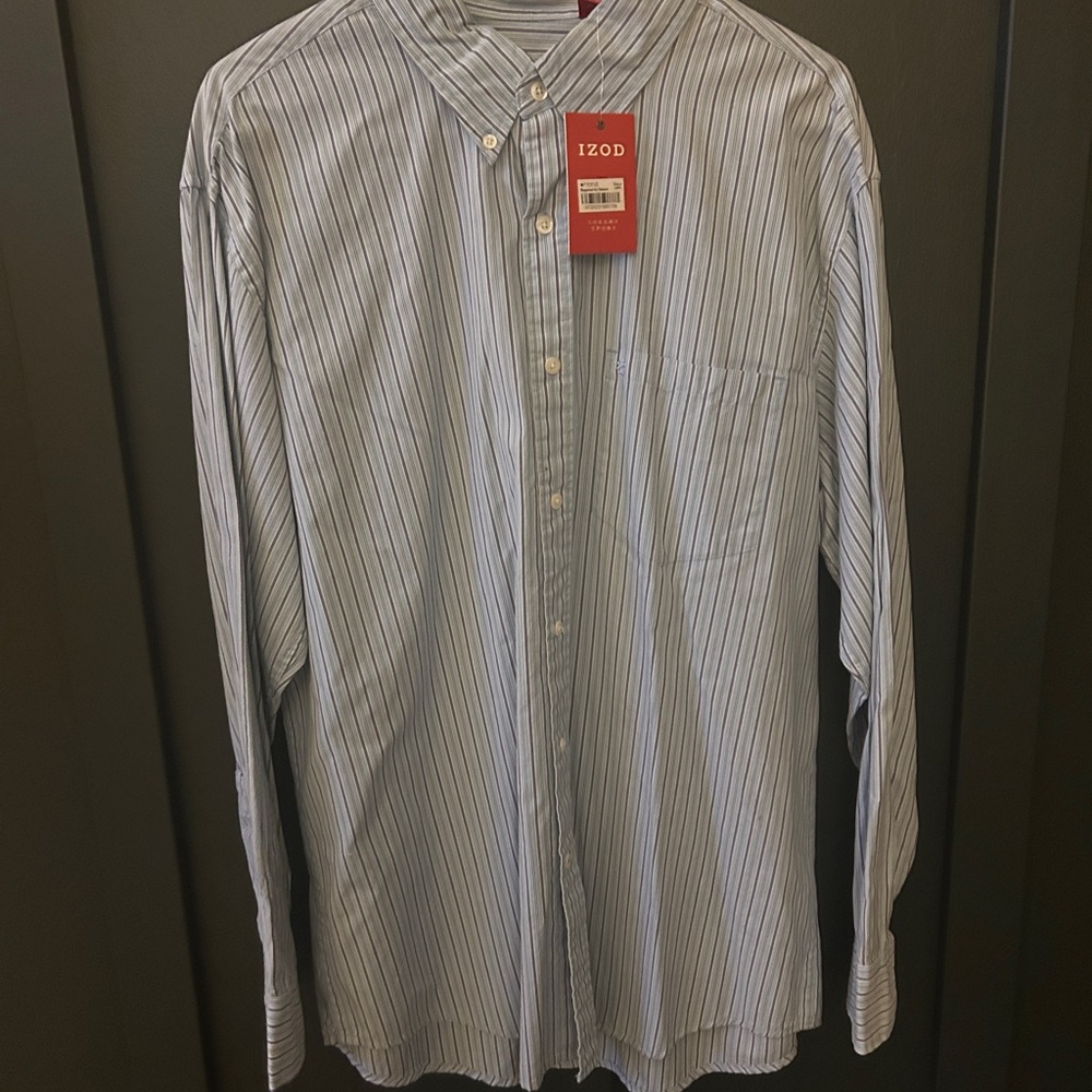 NWT IZOD Men's Blue Striped Shirt